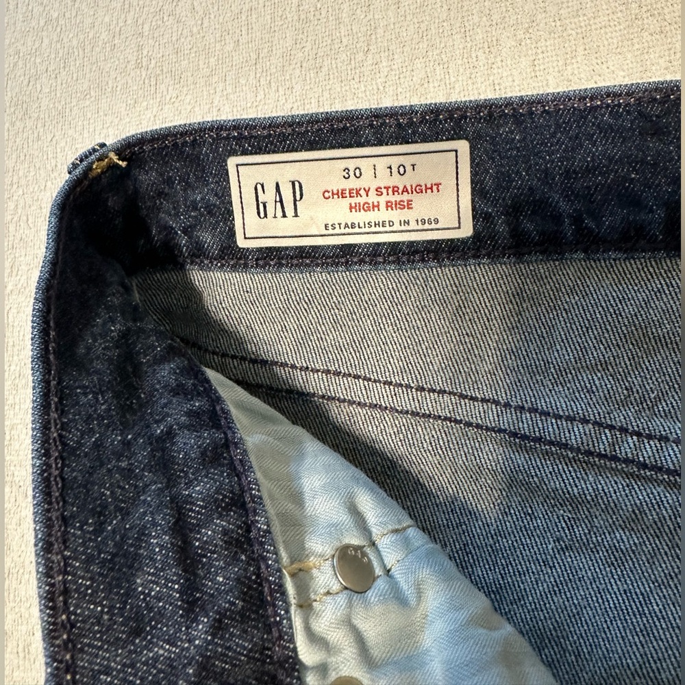 GAP Tall Cheeky Straight High Rise Jeans Dark 10T 30T